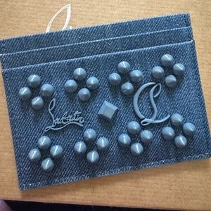 Christian Louboutin Denim Kios  Card Holder